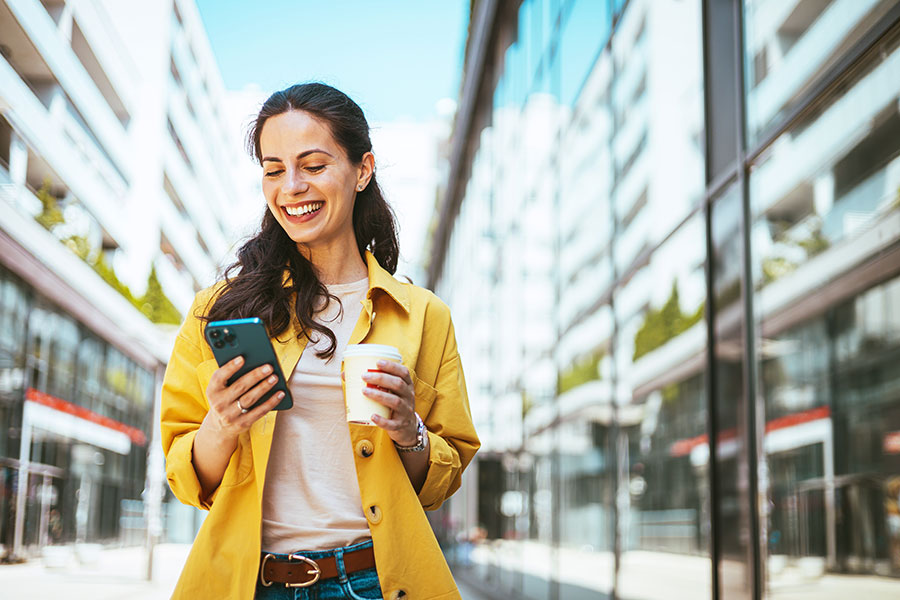 Person enjoying their phone